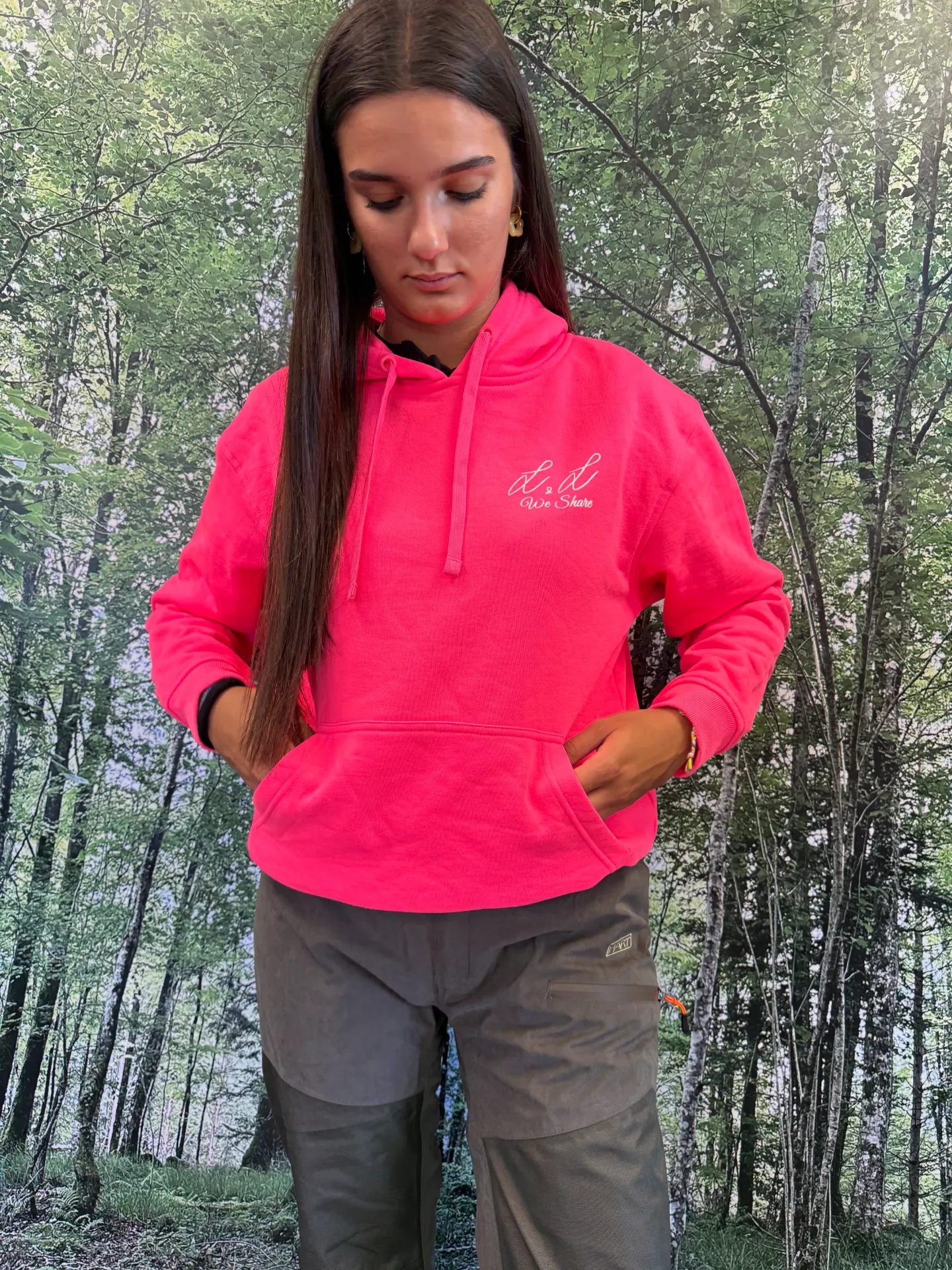 Sweat-Shirt rose fluo L&L We Share