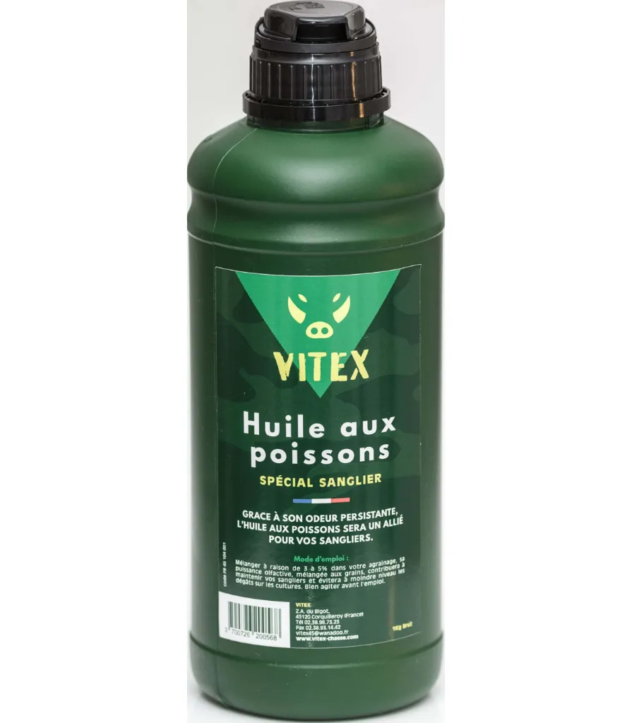 HUILE AUX POISSONS VITEX - CARTON DE 4 BOUTEILLES DE 1 kg 